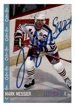 1992-93 O-Pee-Chee #208 Mark Messier Signed New York Rangers - Image 1