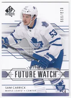 2014-15 Upper Deck SP Authentic Future Watch SAM CARRICK 202 /999 Maple Leafs RC - Image 1