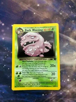 Dark Weezing VINTAGE Holo Rare Holo Team Rocket 14/82 LP Pokemon Card - Image 1