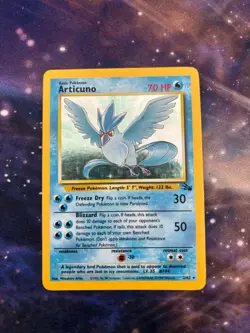 Pokemon TCG Articuno Holo Rare Card 2/62 Fossil MP Vintage Pokemon Card - Image 1