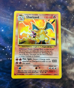 Pokemon Charizard Base Set 4/102 Unlimited Holo Pokemon Card MP/HP - Image 1