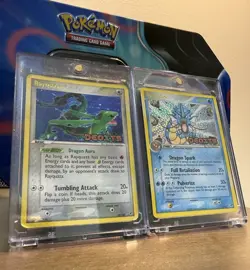 2 Card Lot Pokemon Deoxys Stamped Rayquaza AND Gyarados Reverse Holo - Image 1
