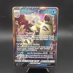Pokemon TCG Tyranitar GX Lost Thunder Holo Ultra Rare Card 121/214 - Image 1