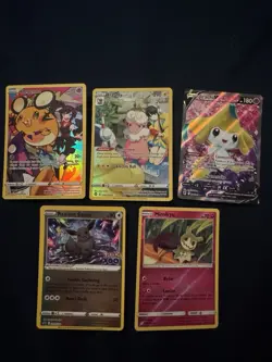 Pokemon card lot Radiant Eevee , Jirachi V, Flaaffy, Dedenne, Mimikyu - Image 1