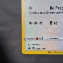 Pokemon TCG Eevee SWSH190 Sword & Shield Promo Holo Card OKACHEKE 60 HP - Image 4