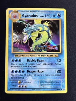 Pokemon Gyarados TCG Evolutions Prerelease Holo Card 34/108 Stamped LP - Image 1