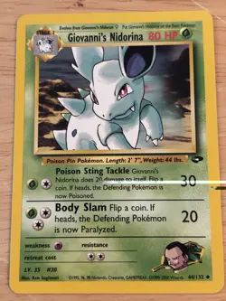 Pokemon TCG Furret 35/111 Dark Vaporeon 45/82 Giovanni's Nidorina 44/132 Lot 3 - Image 2