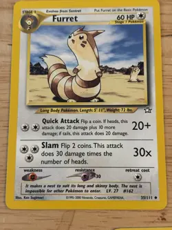 Pokemon TCG Furret 35/111 Dark Vaporeon 45/82 Giovanni's Nidorina 44/132 Lot 3 - Image 3