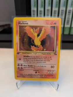 Pokemon Moltres 1st Edition Holo Fossil 12/62 LP Vintage WOTC - Image 1