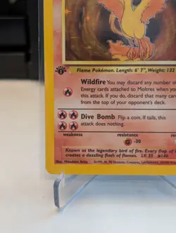 Pokemon Moltres 1st Edition Holo Fossil 12/62 LP Vintage WOTC - Image 2