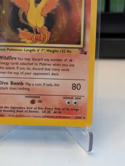 Pokemon Moltres 1st Edition Holo Fossil 12/62 LP Vintage WOTC - Image 3