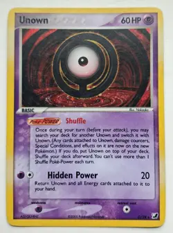 2005 POKEMON UNOWN # O/28 UNSEEN FORCES HOLO FOIL CARD RARE - Image 1
