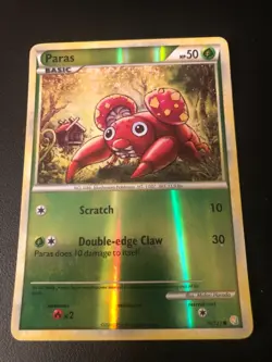 POKEMON TCG PARAS 76/123 REVERSE FOIL HEART GOLD SOUL SILVER 2010 - Image 1