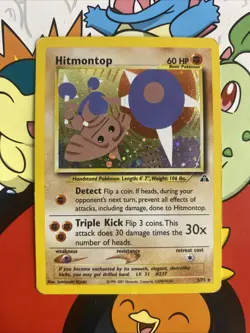(MP) Hitmontop Neo Discovery 3/75 Holo Unlimited Holo Rare Pokemon TCG - Image 1