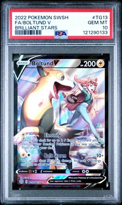 PSA 10 Pokemon Boltund V TG13 Brilliant Stars Ultra Rare Full Art Holo - Image 1