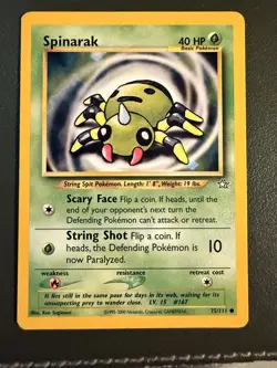 Pokemon TCG Spinarak 75/111 Neo Genesis NEO1 LP - Image 1