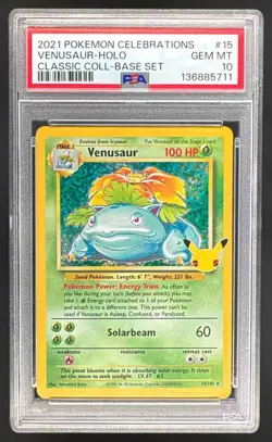 2021 Pokemon Sword & Shield Celebrations Classic 15 Venusaur Holo PSA 10 5711 - Image 1