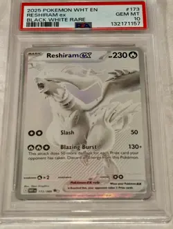 Pokemon Reshiram EX 173/086 Sv: White Flare Black White Rare Holo PSA 10 - Image 1