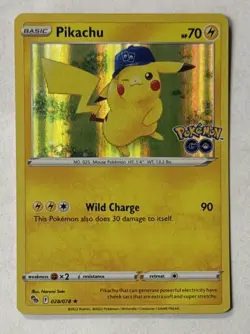 2022 Pokemon TCG Pikachu 028/078 Pokemon GO Holo Rare Ungraded - Image 1