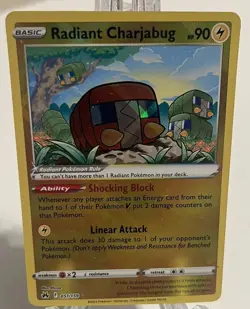Radiant Charjabug 051/159 Crown Zenith Pokemon TCG Holo Ultra Rare - Image 3