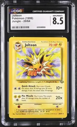 Jolteon *CGC 8.5* Jungle *#20* 1999 *Vintage* Pokemon - Image 1