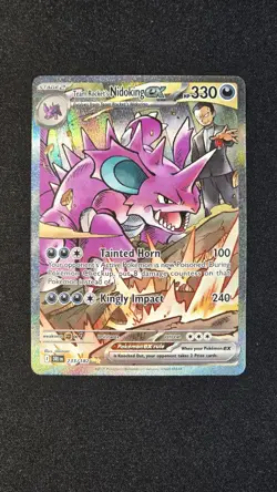 Team Rocket's Nidoking EX Alt Art 233/182 M PF Pokemon Destined Rivals - Image 1