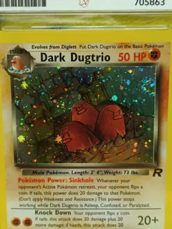 Pokemon Team Rocket Set 2000 Holo Dark Dugtrio 6/82 Ace Graded 8 NM-MT Swirl - Image 2