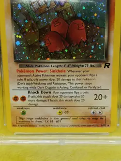 Pokemon Team Rocket Set 2000 Holo Dark Dugtrio 6/82 Ace Graded 8 NM-MT Swirl - Image 3