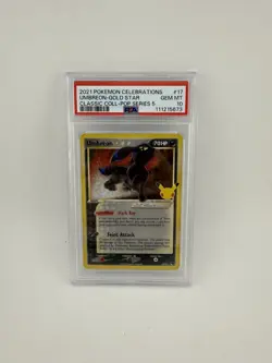 Umbreon Gold Star Pokemon Celebrations Classic Collection PSA 10 Gem Mint #17 - Image 1