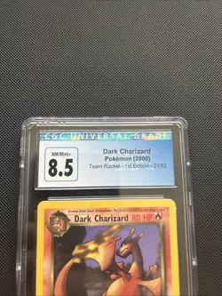CGC Blue Label 8.5 NM/MINT+ Dark Charizard 21/82 Team Rocket Regular Pokemon TCG - Image 4