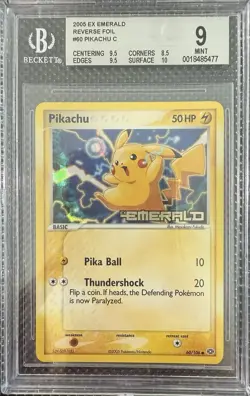 Pikachu #60/106 - Reverse Holo - 2005 Pokemon Ex Emerald - BGS 9 - Low Pop! - Image 1
