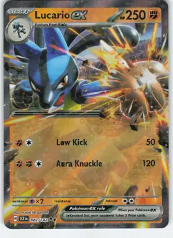 Lucario ex 082/142 Double Rare Holo SV07: Stellar Crown NM Pokemon - Image 1