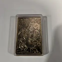 Nintendo Pokemon 23K Gold-Plated Charizard Card 1999 Burger King Pokeball Case - Image 2