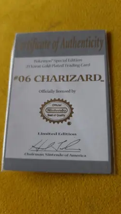 Pokemon Charizard - Nintendo 1999 Burger King - 23k Gold Plated Card - Rare - Image 3