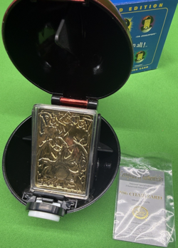 23K Gold Plated CHARIZARD Trading Card 1999 Burger King Pokemon Ball - Image 2