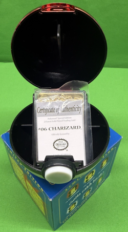 23K Gold Plated CHARIZARD Trading Card 1999 Burger King Pokemon Ball - Image 4