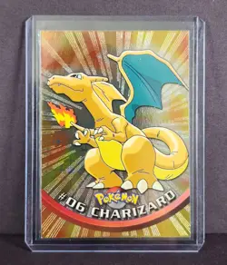 Topps #06 Charizard Holo Foil TV Animation Series 1 Pokemon Black Logo FREE SHIP - Image 1
