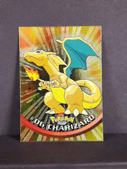 Topps #06 Charizard Holo Foil TV Animation Series 1 Pokemon Black Logo FREE SHIP - Image 2