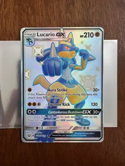 Pokemon Lucario GX Full Art Shiny Holo Rare SV64/SV94 Hidden Fates 210 HP - Image 1