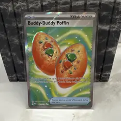 Pokemon Buddy-Buddy Poffin Trainer Ultra Rare Full Art Holo SV8a 167/223 - Image 1