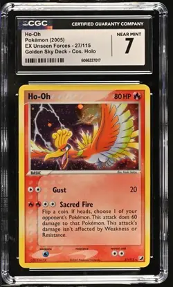 SWIRL!!! CGC 7 HO-OH 27 UNSEEN FORCES COSMOS HOLO GOLDEN SKY DECK EXCLU. POKEMON - Image 1