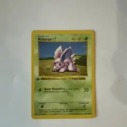 Pokemon Card - Nidoran M Base Set (Shadowless) 55/102 1st Edition - Image 1