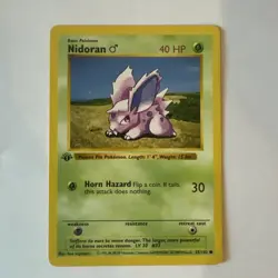 Pokemon Card - Nidoran M Base Set (Shadowless) 55/102 1st Edition - Image 2