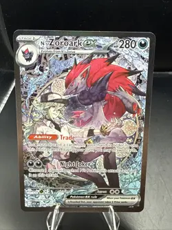 Pokemon N's Zoroark EX Holo Card Darkness 286/217 English - Image 1