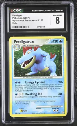 CGC 8 Feraligatr 2007 Mysterious Treasures 8/123 Holo Pokemon Card - Image 1