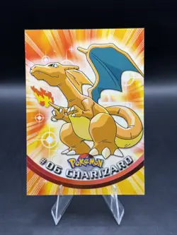 Topps Charizard Pokemon Card #06 Non-Holo Blue Label Logo NM - Image 1