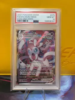Pokemon 2021 PSA 10 Sylveon VMAX Evolving Skies Ultra Rare Card 075/203 - Image 1