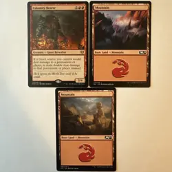 MTG Calamity Bearer Kaldheim 125/285 Regular Rare NM + (2) Mountains M21 269 271 - Image 1