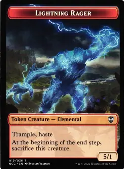 MTG TCG - Lightning Rager / Rogue Double-Sided Token 19 / 7 NCC - NM - Image 1