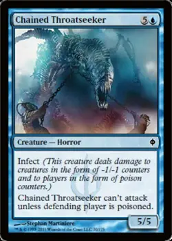 1 x Chained Throatseeker - Foil - New Phyrexia - Light Play - MTG - Image 1